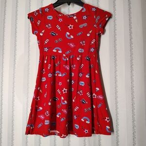 Charming Red Kids Dress with Fun Patterns